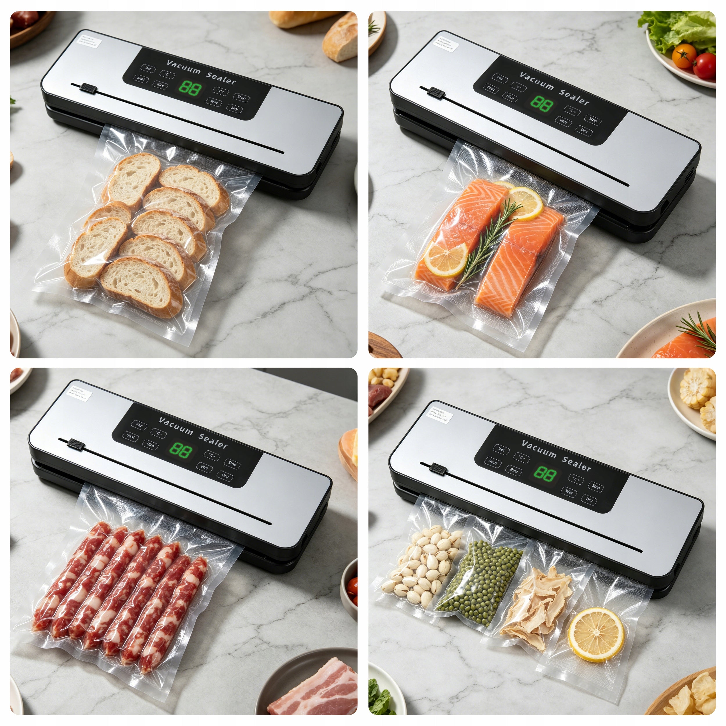 WELDING MACHINE VACUUM PACKAGING MACHINE FOR FOOD UV FILM KNIFE + 50 BAGS Power 120 W