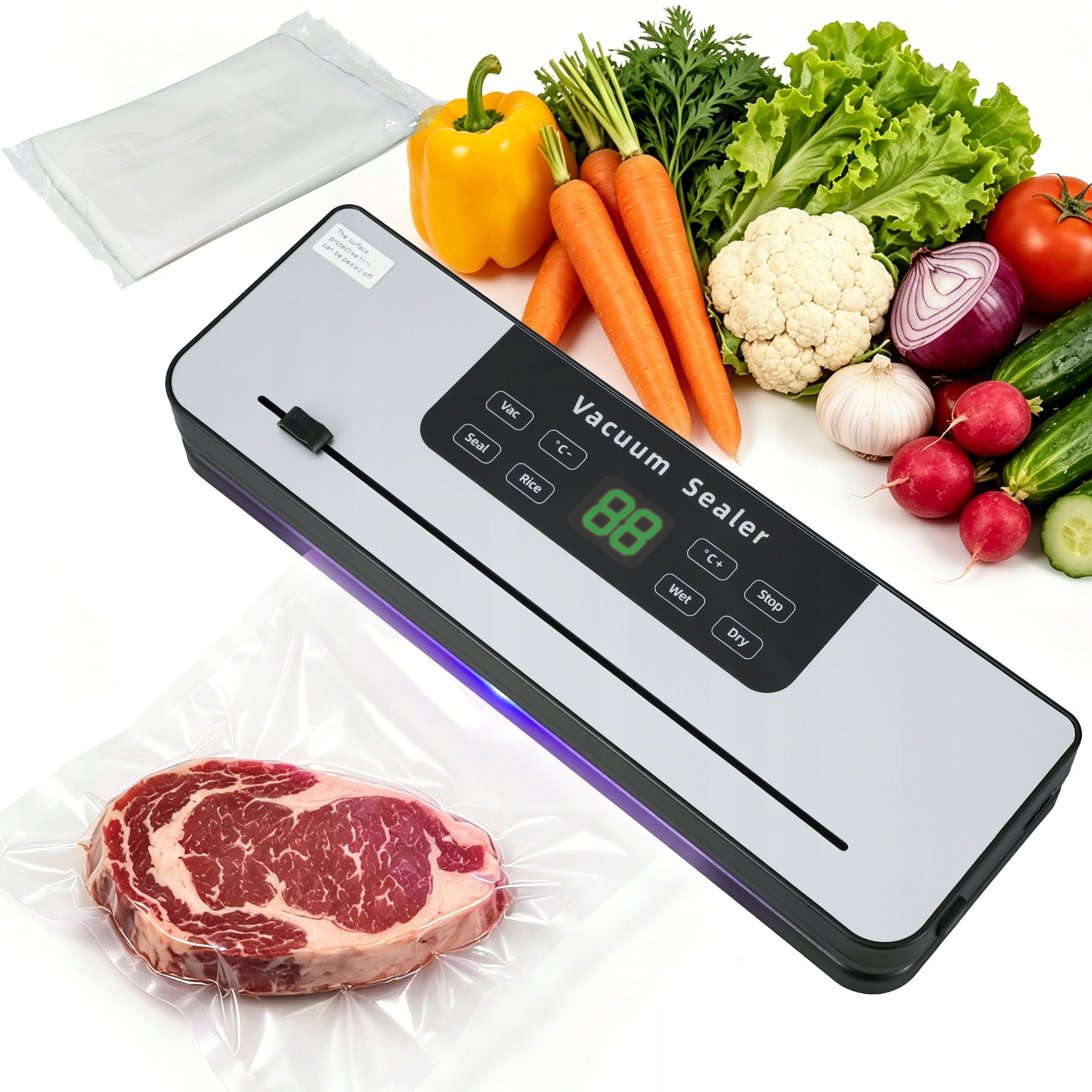 WELDING MACHINE VACUUM PACKAGING MACHINE FOR FOOD UV FILM KNIFE + 50 BAGS