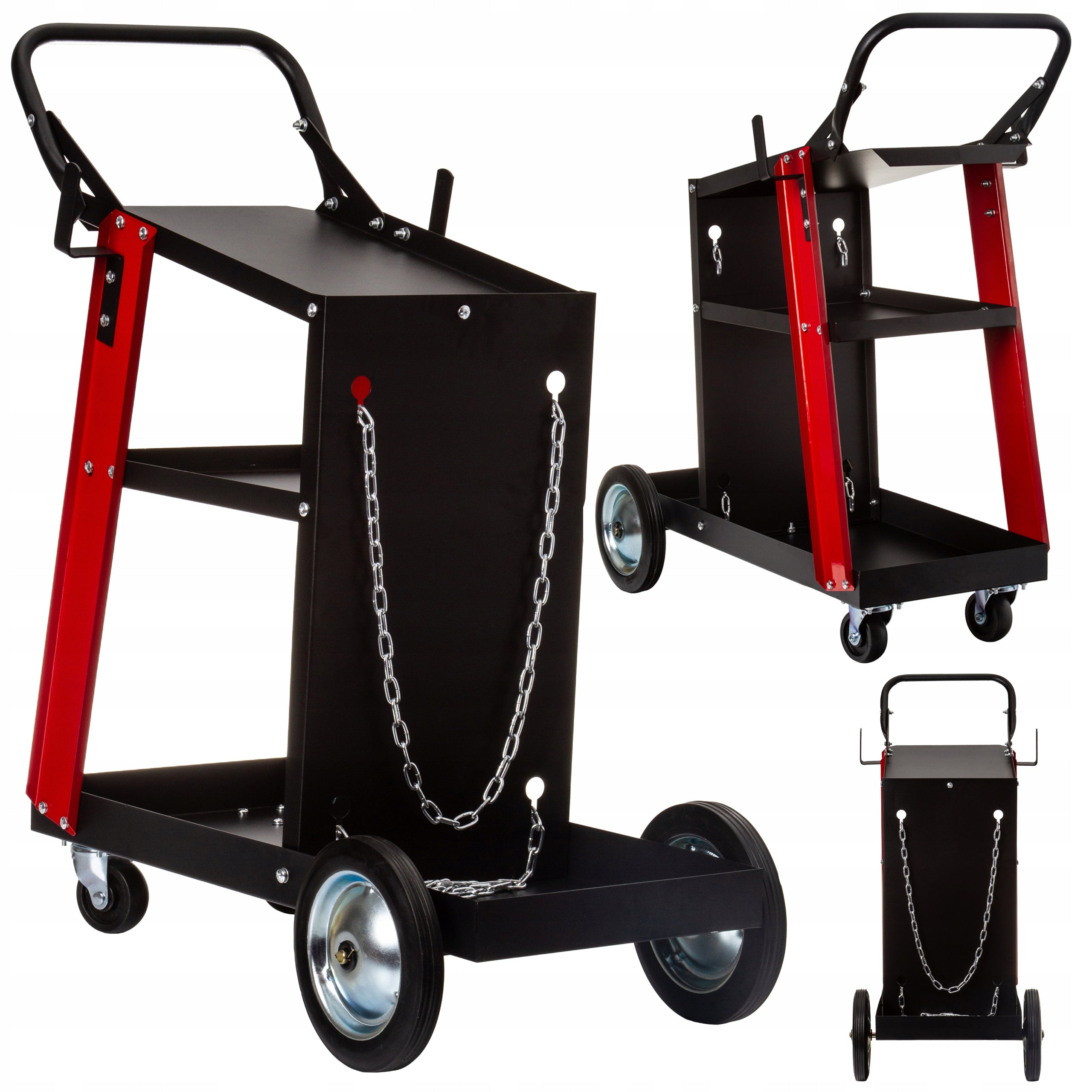 WELDING TROLLEY FOR WELDING MACHINES WITH SHELF SPACE FOR CYLINDER 3 SHELVES