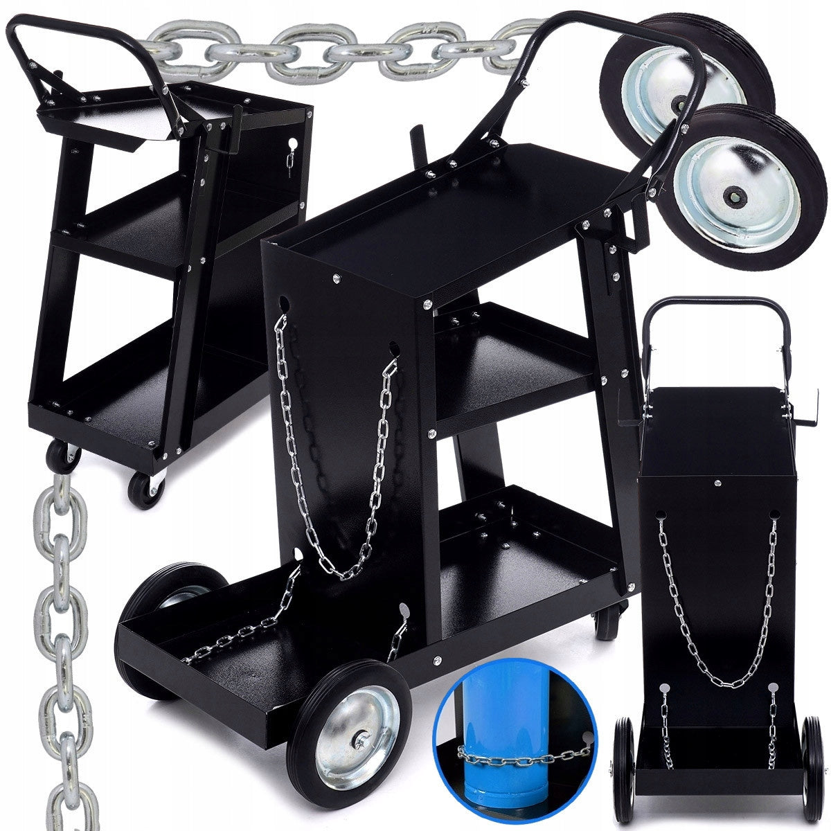 WELDING TROLLEY MAMUTH 3-shelf 85kg 70x37x90cm MOBILE FOR CYLINDER MIGOMAT