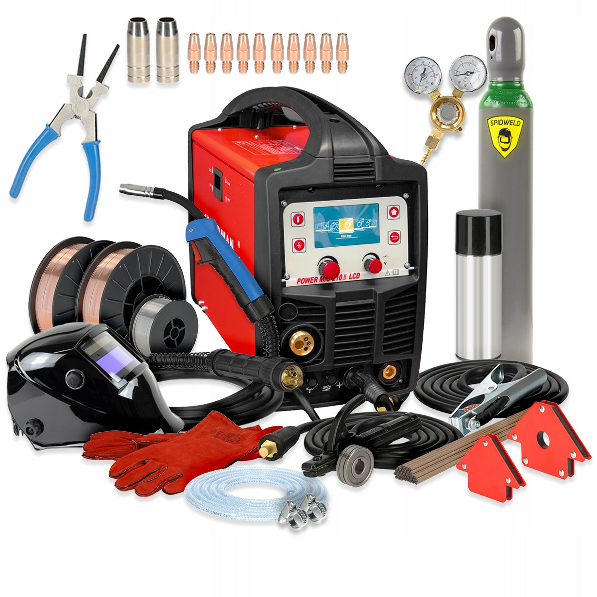 WELDMAN inverter welding machine MIGOMAT MIG MAG TIG MMA 230V synergy Set