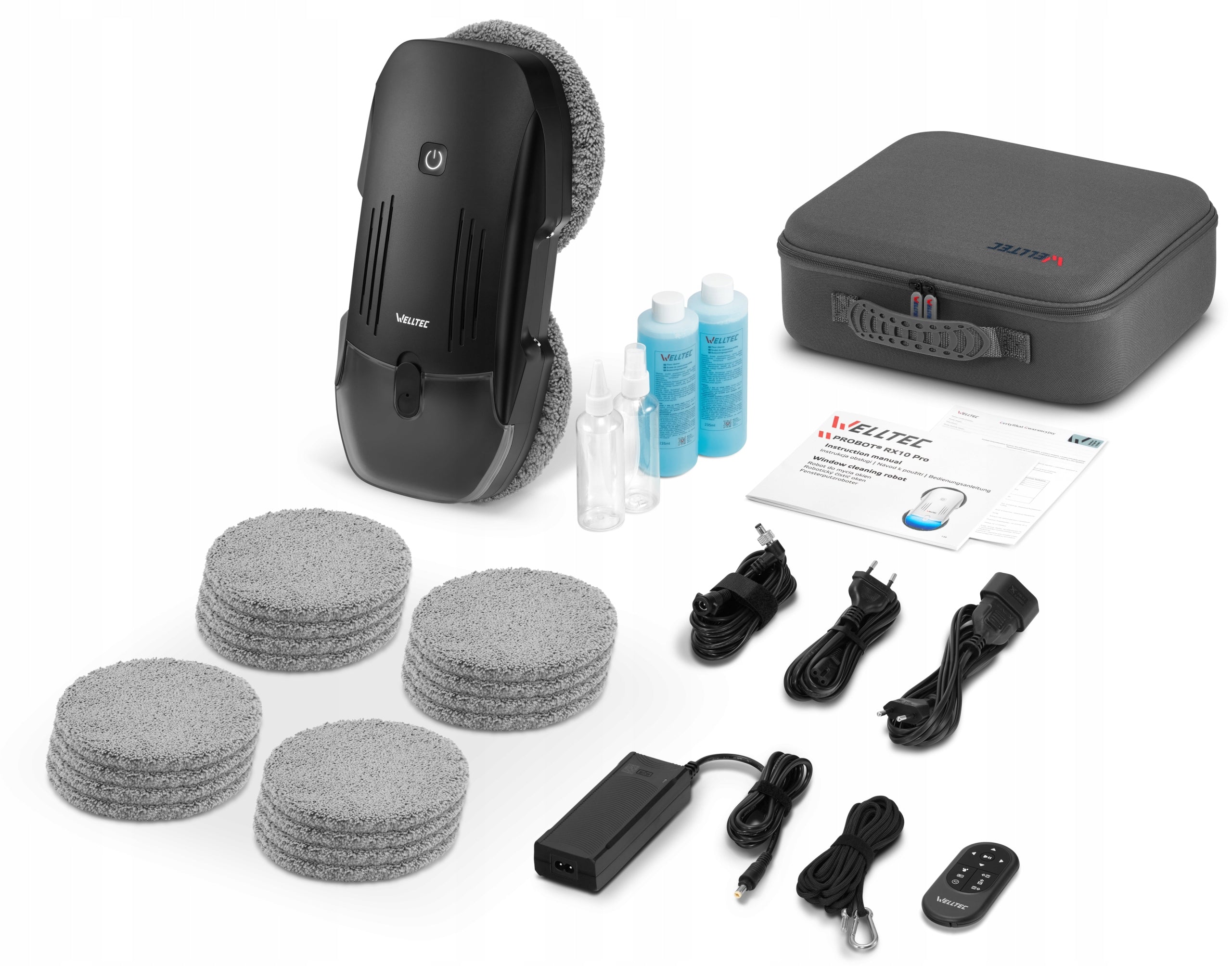 WELLTEC RX10 PRO - WINDOW CLEANING ROBOT | WIFI | REMOTE CONTROL | 4000PA + ACCESSORIES