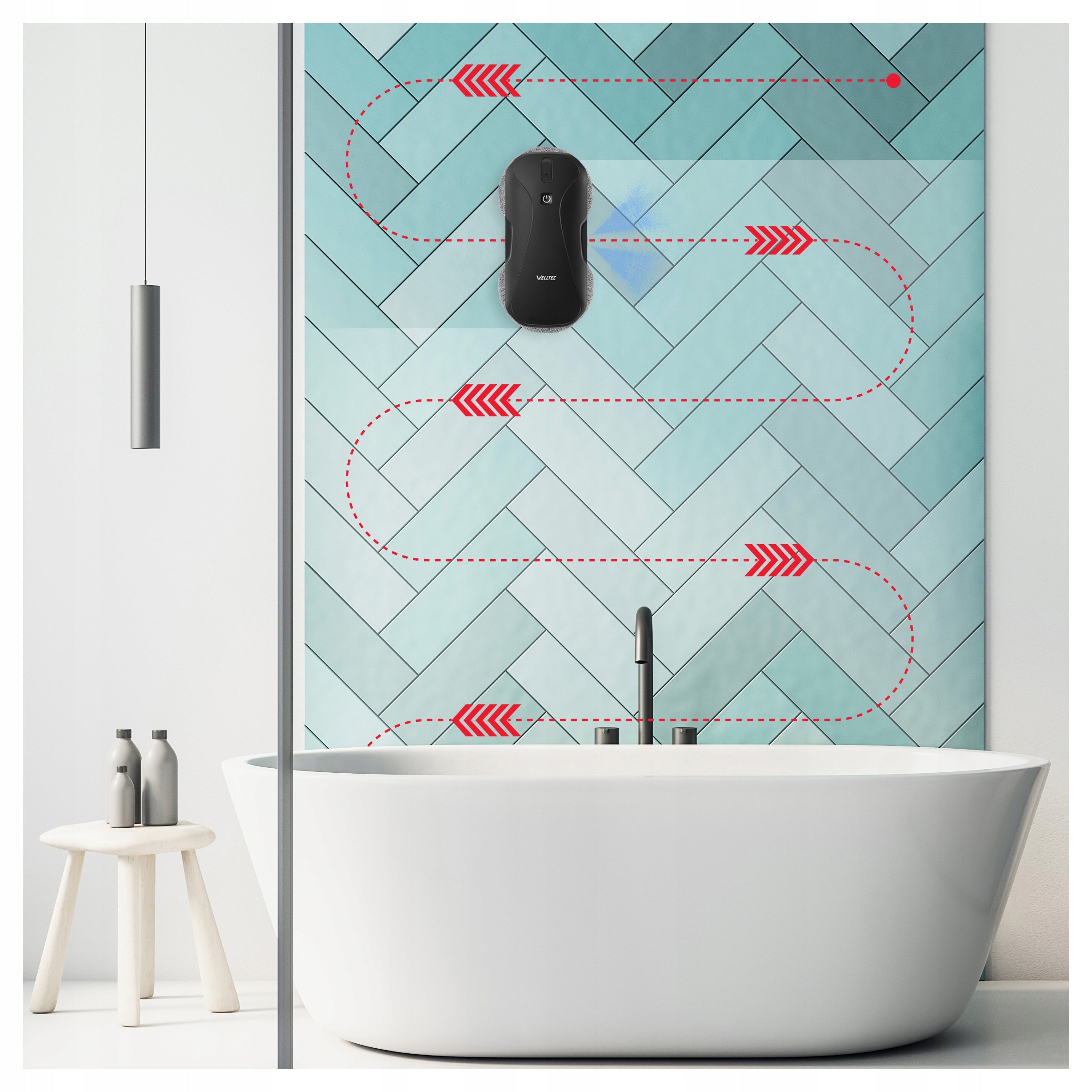 WELLTEC RX11 PRO - WINDOW CLEANER | 4000Pa | WiFi | REMOTE CONTROL + ACCESSORIES Power 72 W