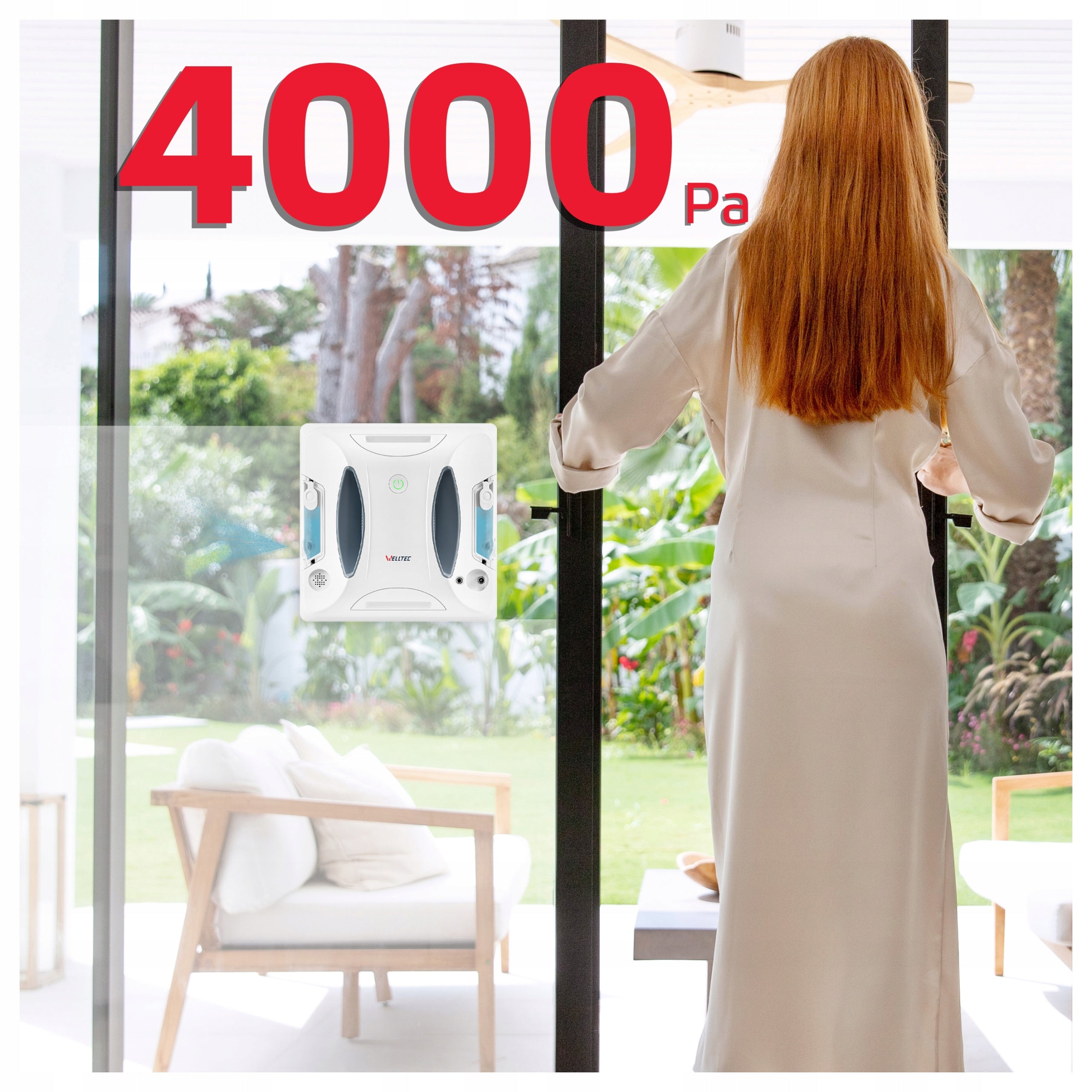 WELLTEC RX3 PRO - WINDOW CLEANING ROBOT | 4000Pa | WiFi | REMOTE CONTROL + ACCESSORIES Manufacturer code RX3 Pro White