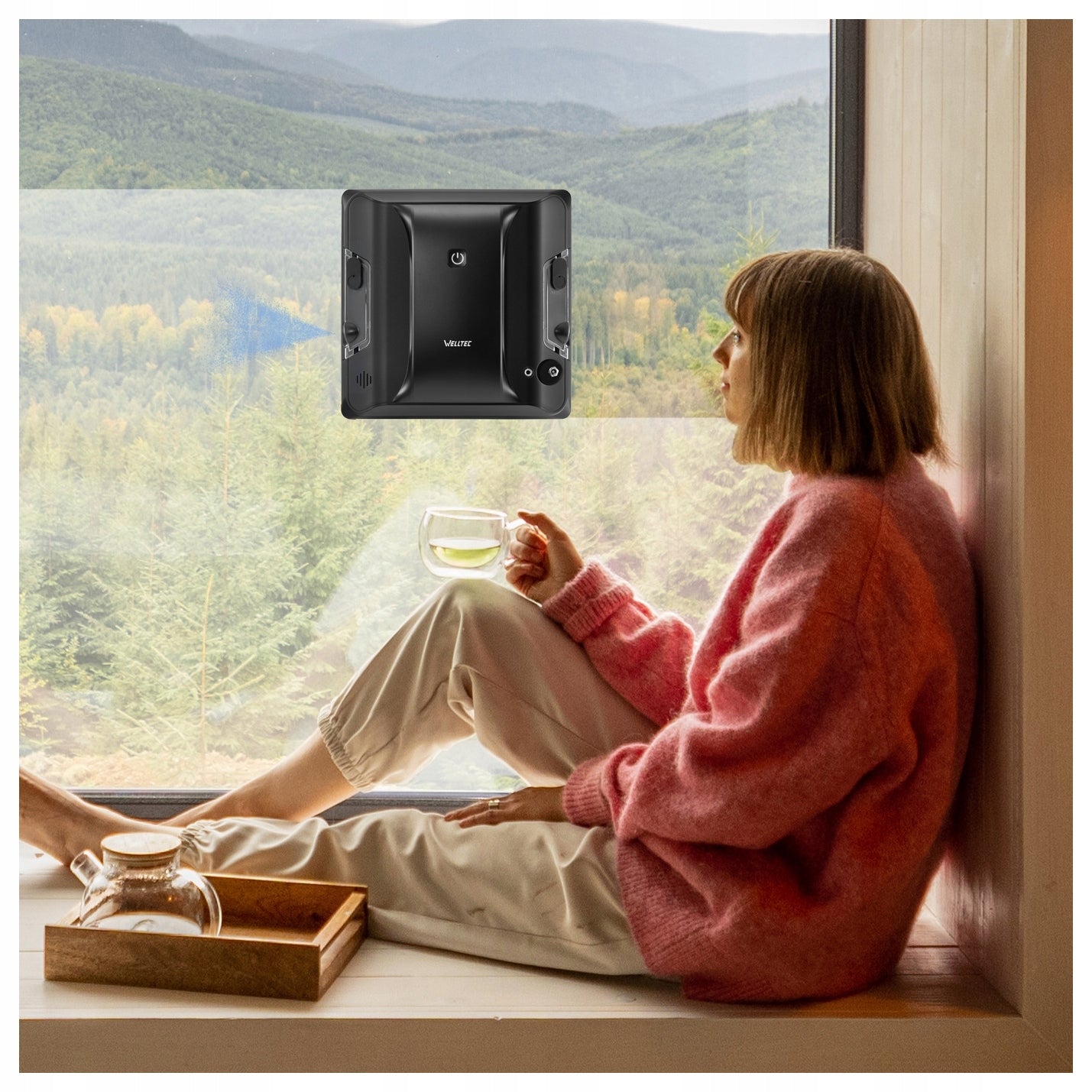 WELLTEC RX4 PRO - WINDOW CLEANING ROBOT | 4000Pa | WiFi | REMOTE CONTROL + ACCESSORIES Power 72 W