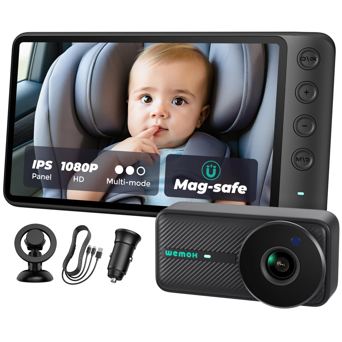 WEMOH Kids Car Camera 5 Inch HD 1080P USB Screen
