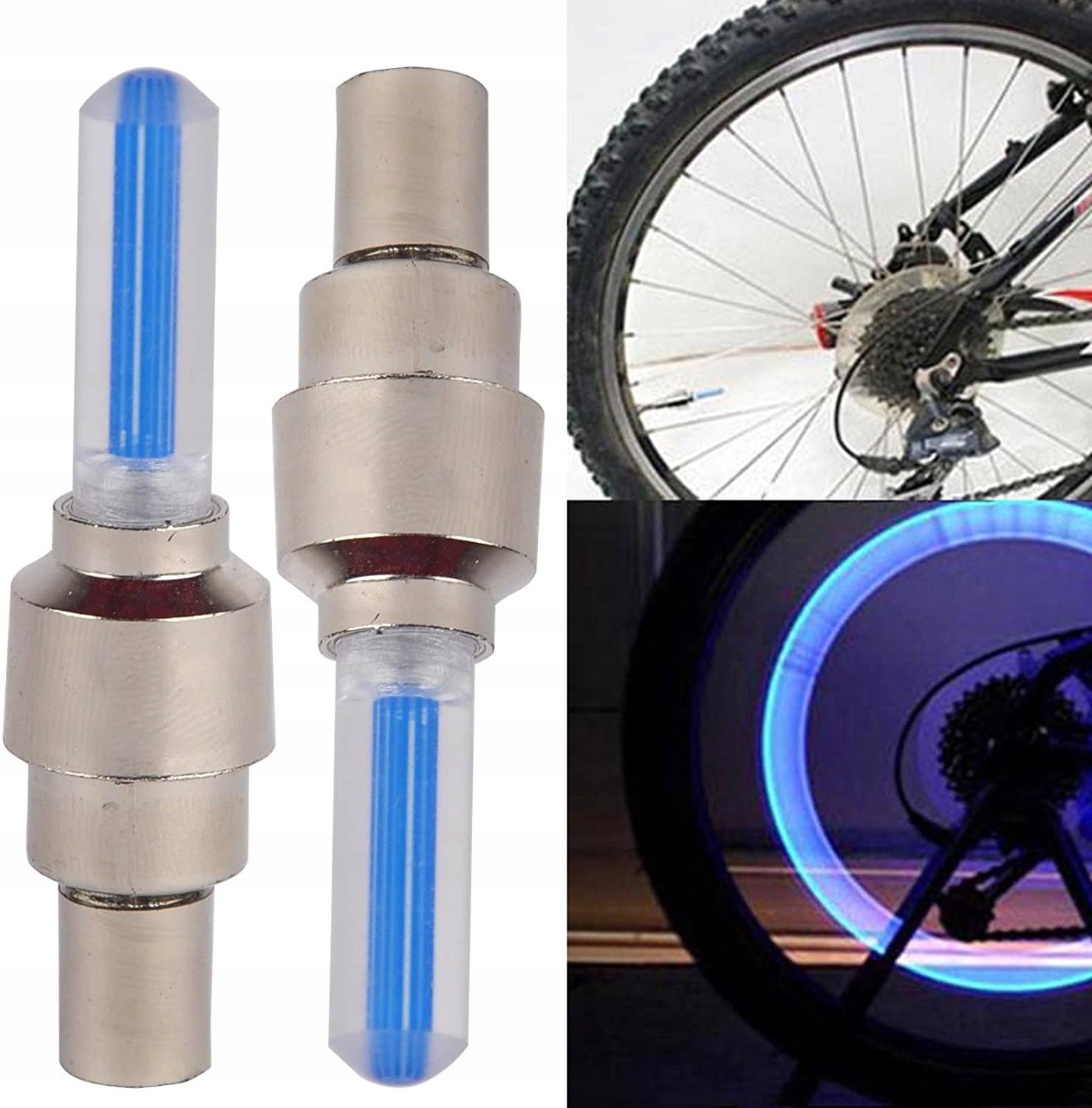 WENTLE VALVES Vents Glowing 2pcs led bicycle or car covers Color gray