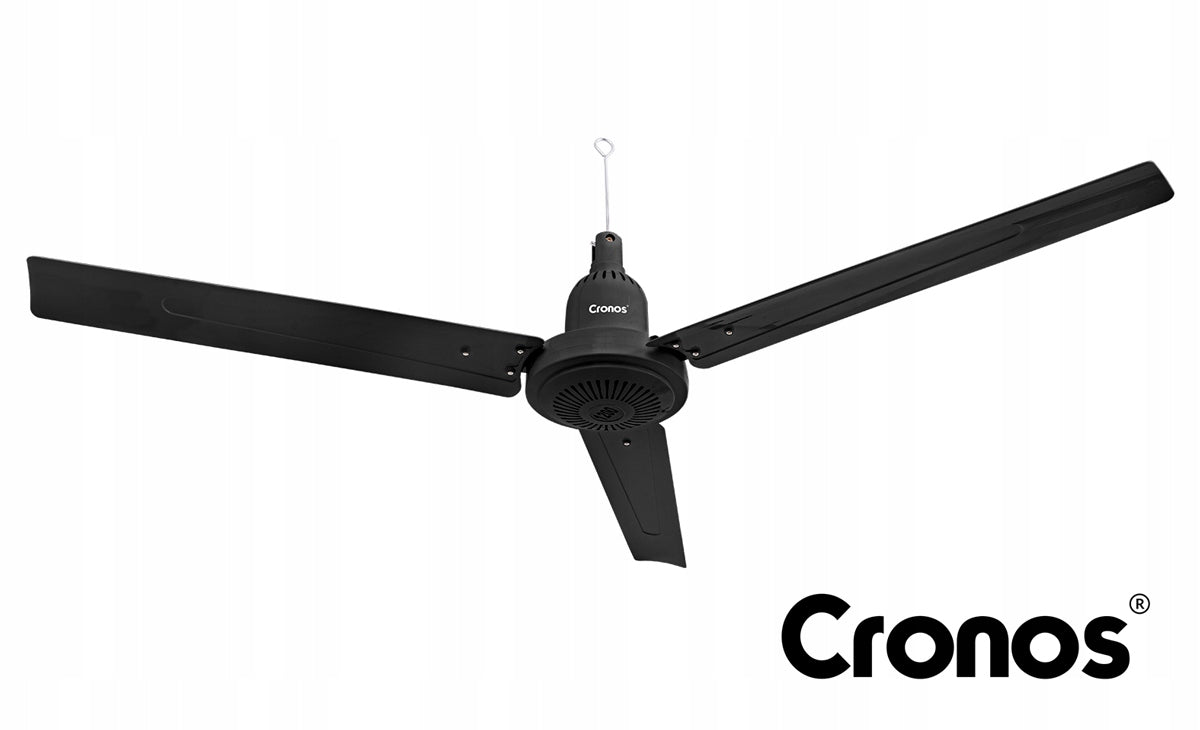 WENTYLATOR SUFITOWY Z WIATRAKIEM CICHY CZARNY WIATRAK 70cm + PILOT TIMER Manufacturer code FC11-120 Czarny
