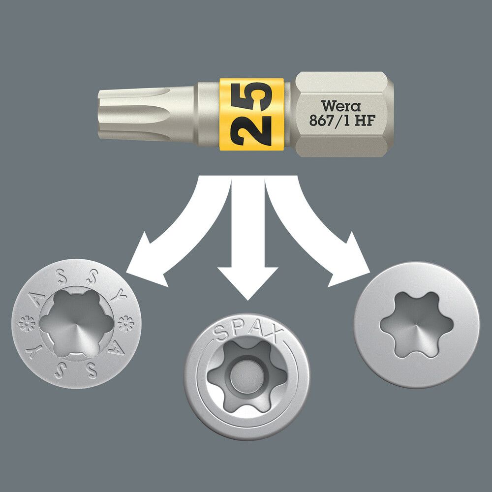 WERA BIT-CHECK 30 WOOD TX HF TORX BIT SET 30 EL RAPIDAPTOR FOR WOOD Manufacturer code 4013288226204