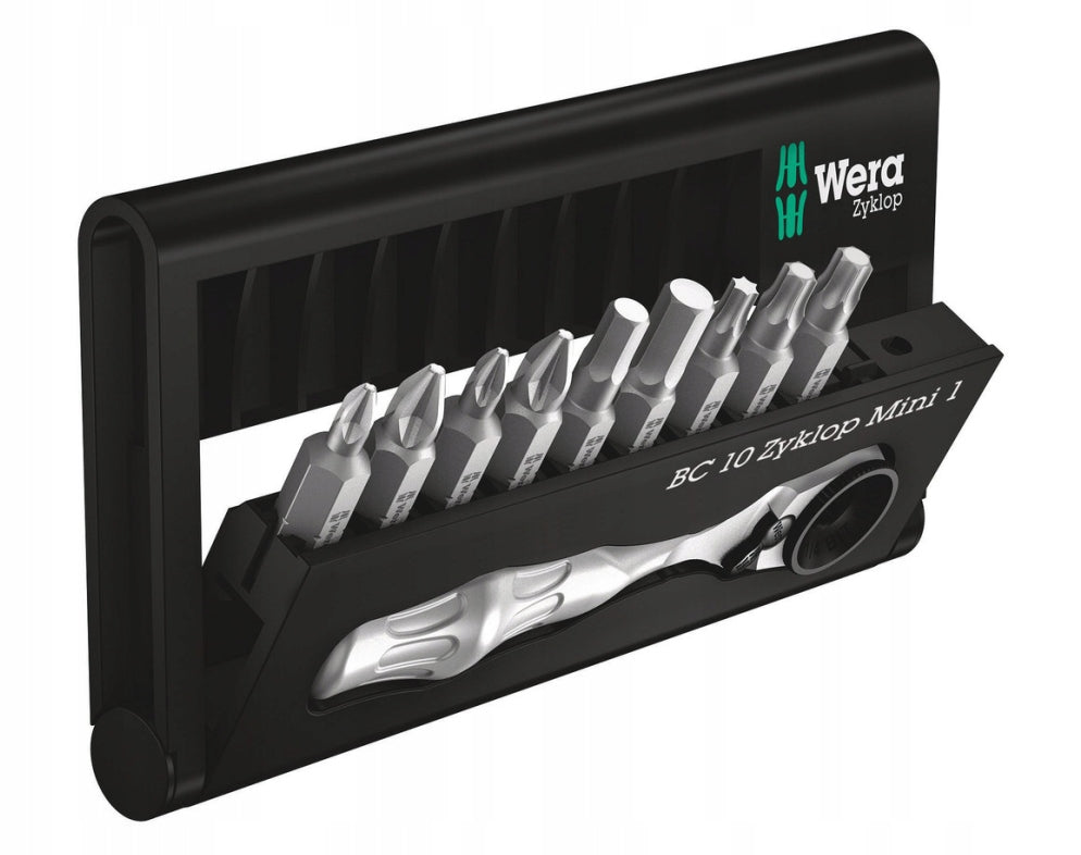 WERA BIT-CHECK BIT SET WITH RATCHET 10 PCS.