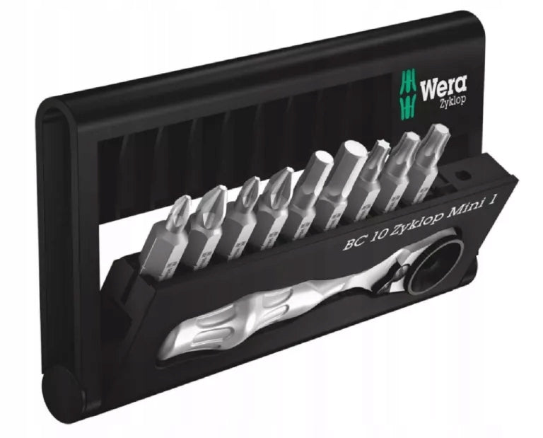 WERA BIT-CHECK BIT SET WITH RATCHET 10 PCS.