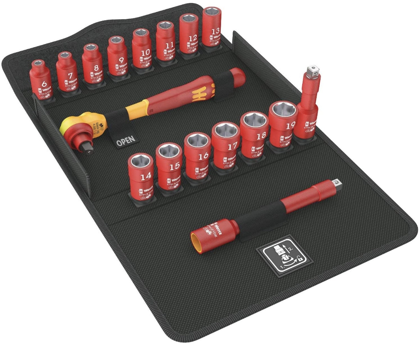 WERA Zyklop VDE 3/8'' socket set 05004970001
