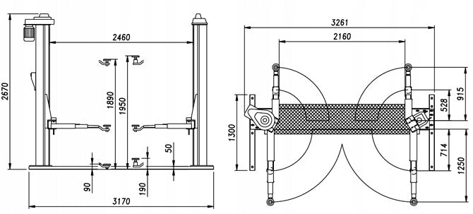 WERTHER Two-column screw lifter on frame 3000kg Manufacturer code 301