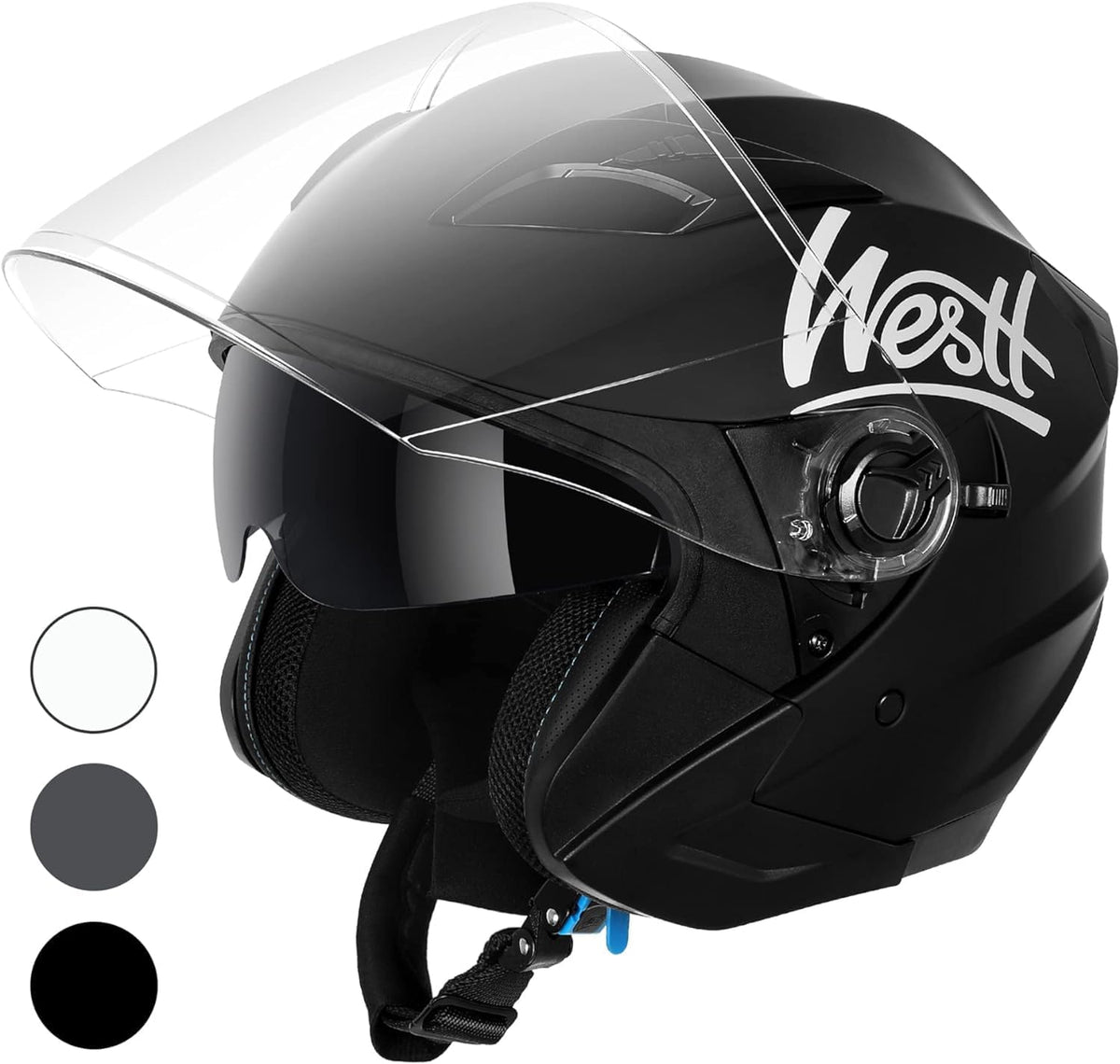WESTT Jet motorcycle helmet, I scooter helmet with double visor, helmet