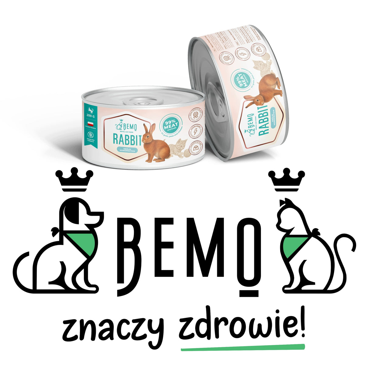 WET CAT FOOD Bemo Cat Rabbit 6x200 Monoprotein Grain Free Packaging status original