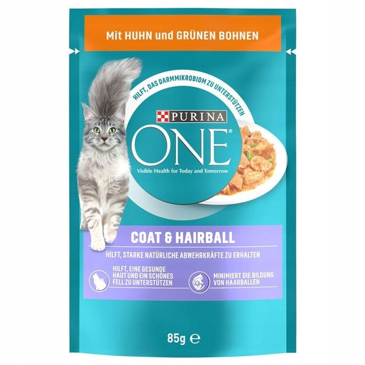 WET CAT FOOD PURINA ONE COAT AND HAIRBALL DETANGLING SACHET 85g