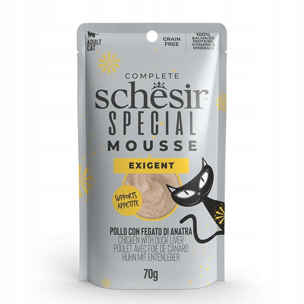 WET CAT FOOD SCHESIER SPECIAL EXIGENT CHICKEN AND DUCK LIVER 70g Brand Schesir