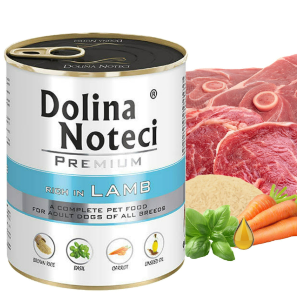 WET DOG FOOD DOLINA NOTECI PREMIUM rich in lamb 800g can