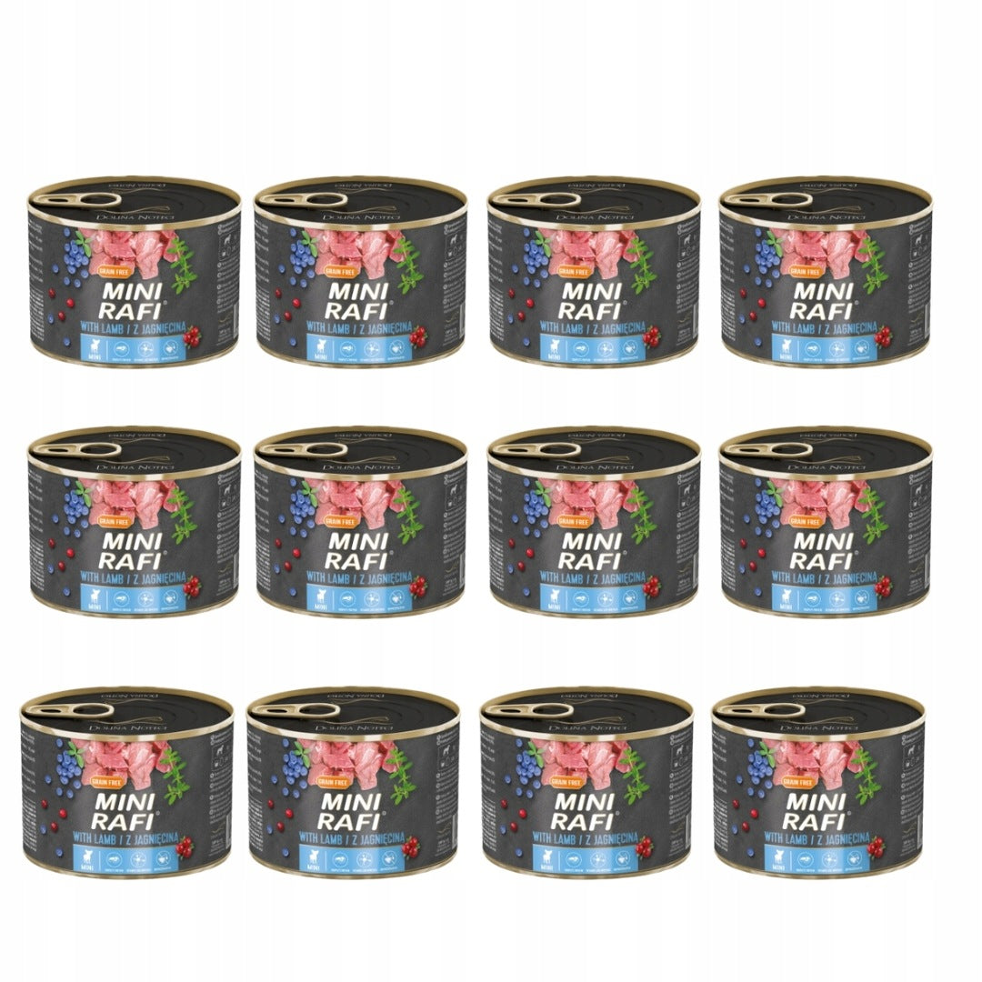 WET DOG FOOD MINI RAFI LAMB 12x185G GODLESS CANS FOR MA Brand Rafi