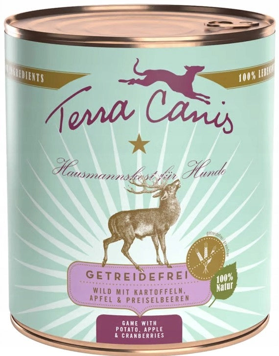 WET DOG FOOD TERRA CANIS VENISON APPLE GRAIN FREE CAN 800g