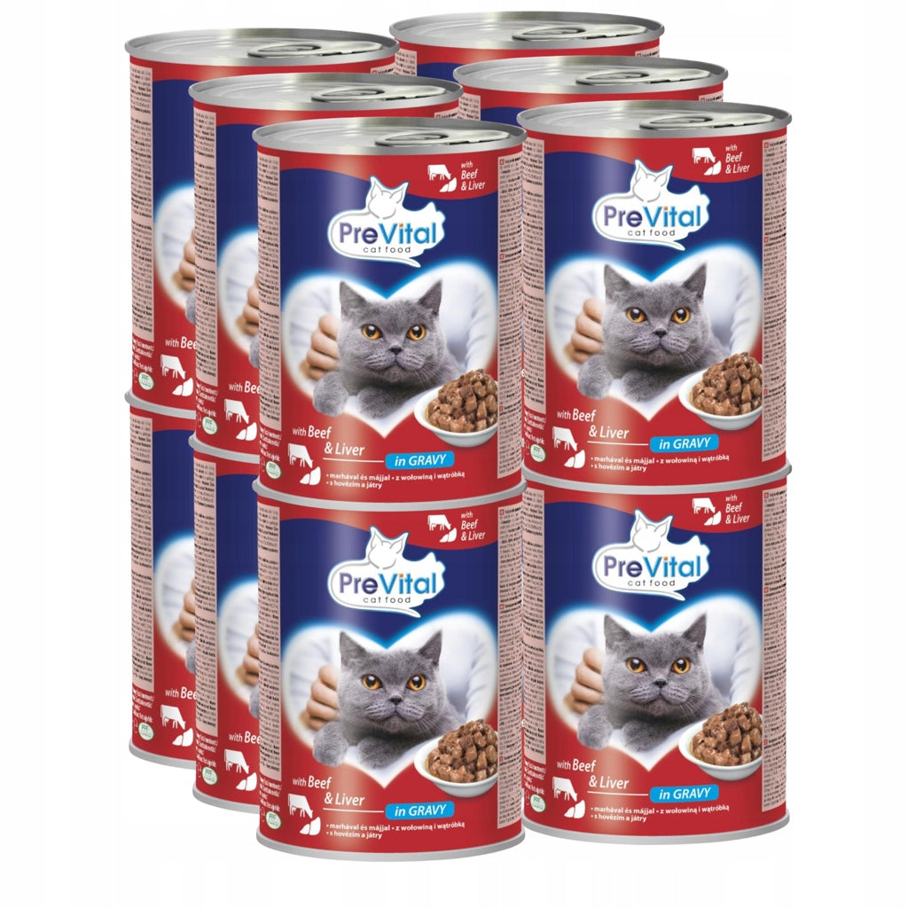 WET FOOD 415GX12 BEEF WITH LIVER PREVITAL