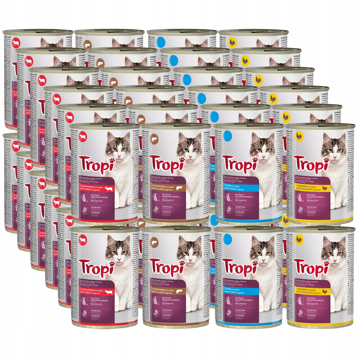WET FOOD CANS FOR CATS MIX OF FLAVORS 48X415G