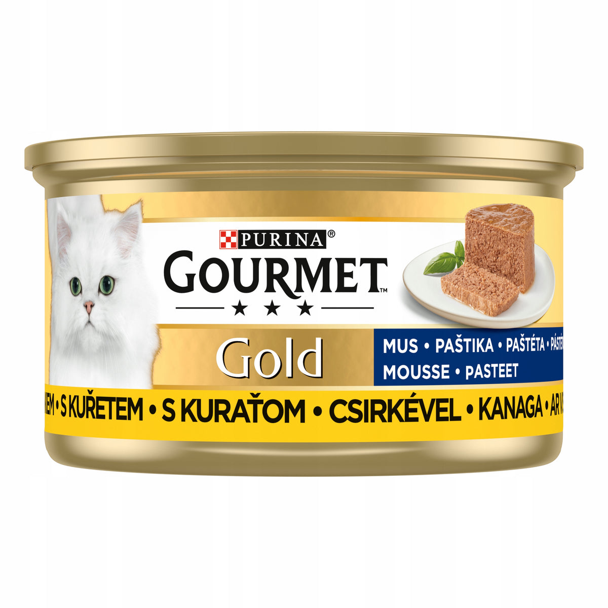 WET FOOD CAT CAN GOURMET GOLD MOUSSE WITH CHICKEN POULTRY CAN 85G Packaging status original