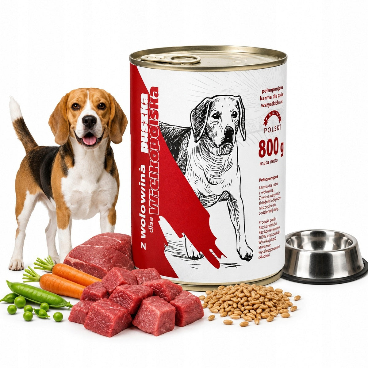 WET FOOD FOR DOGS CAN WIELKOPOLSKA BEEF 800G COMPLETE