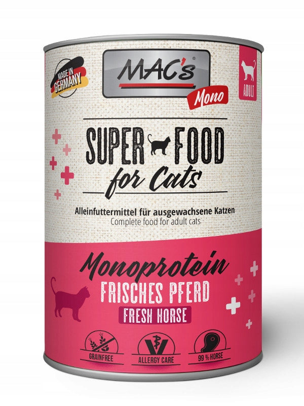WET MONOPROTEIN CAT FOOD MAC'S CAT HORSEMEAT CAN 400G