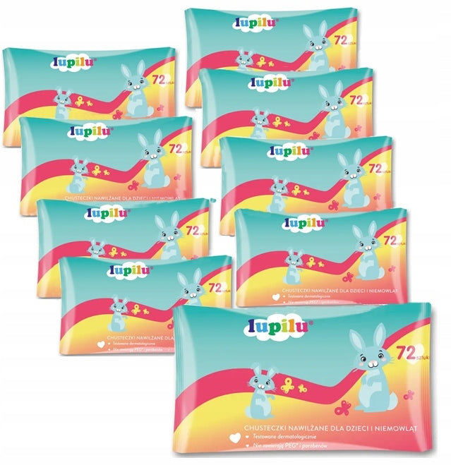 WET WIPES FOR CHILDREN Lupilu 72 pcs from 1 day of age Packaging status original