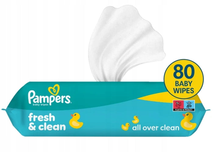 WET WIPES PAMPERS FRESH CLEAN 12 x 80 PCS