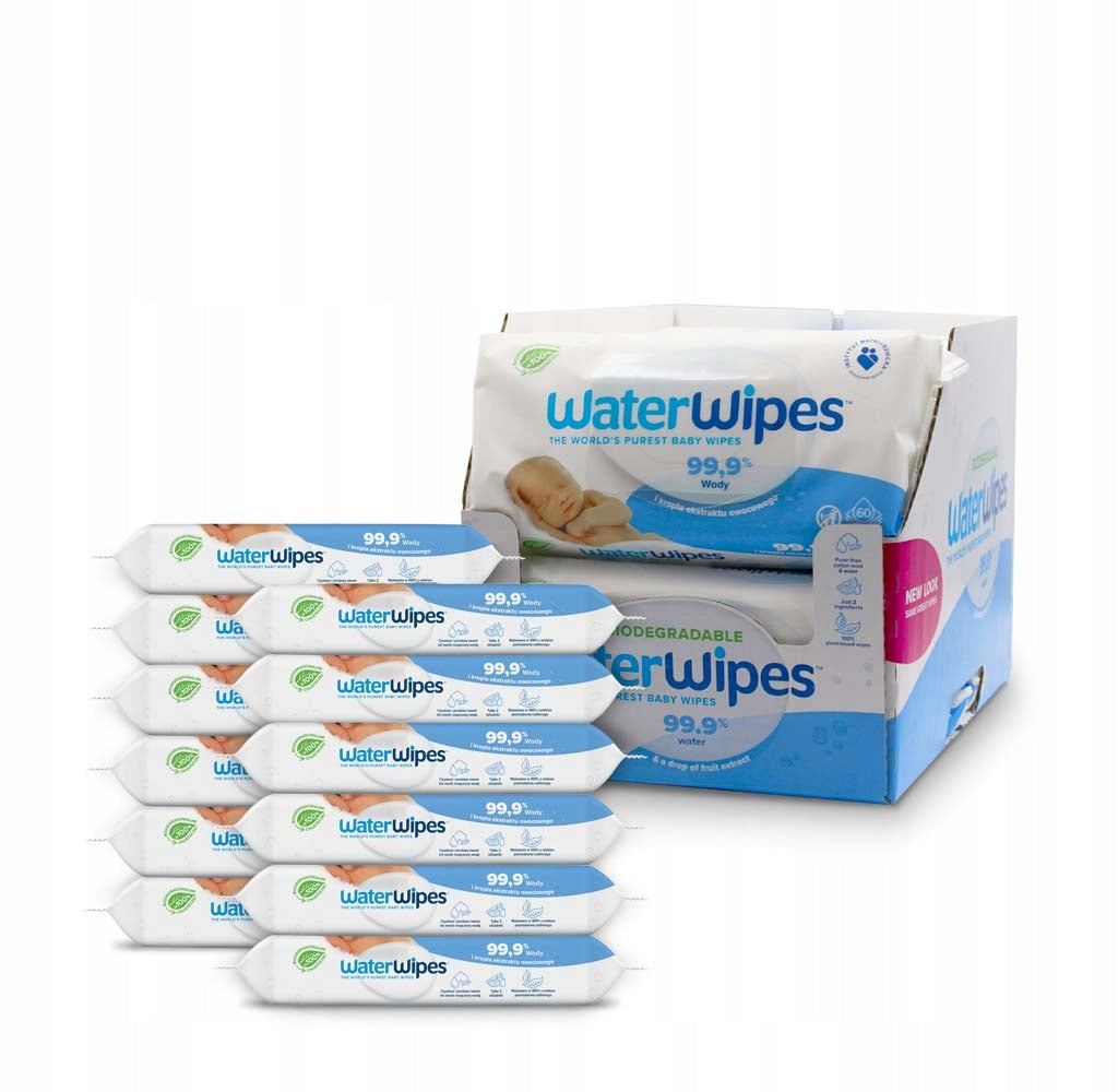 WET WIPES WATERWIPES 12 X 60 PCS. BIO 99,9% WATER DELICATE