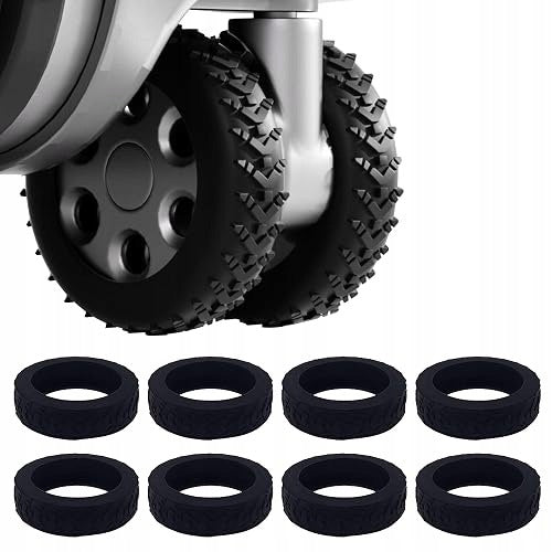 WHEEL COVERS SILICONE SUITCASES NON-SLIP SET OF 8 silicone Color black