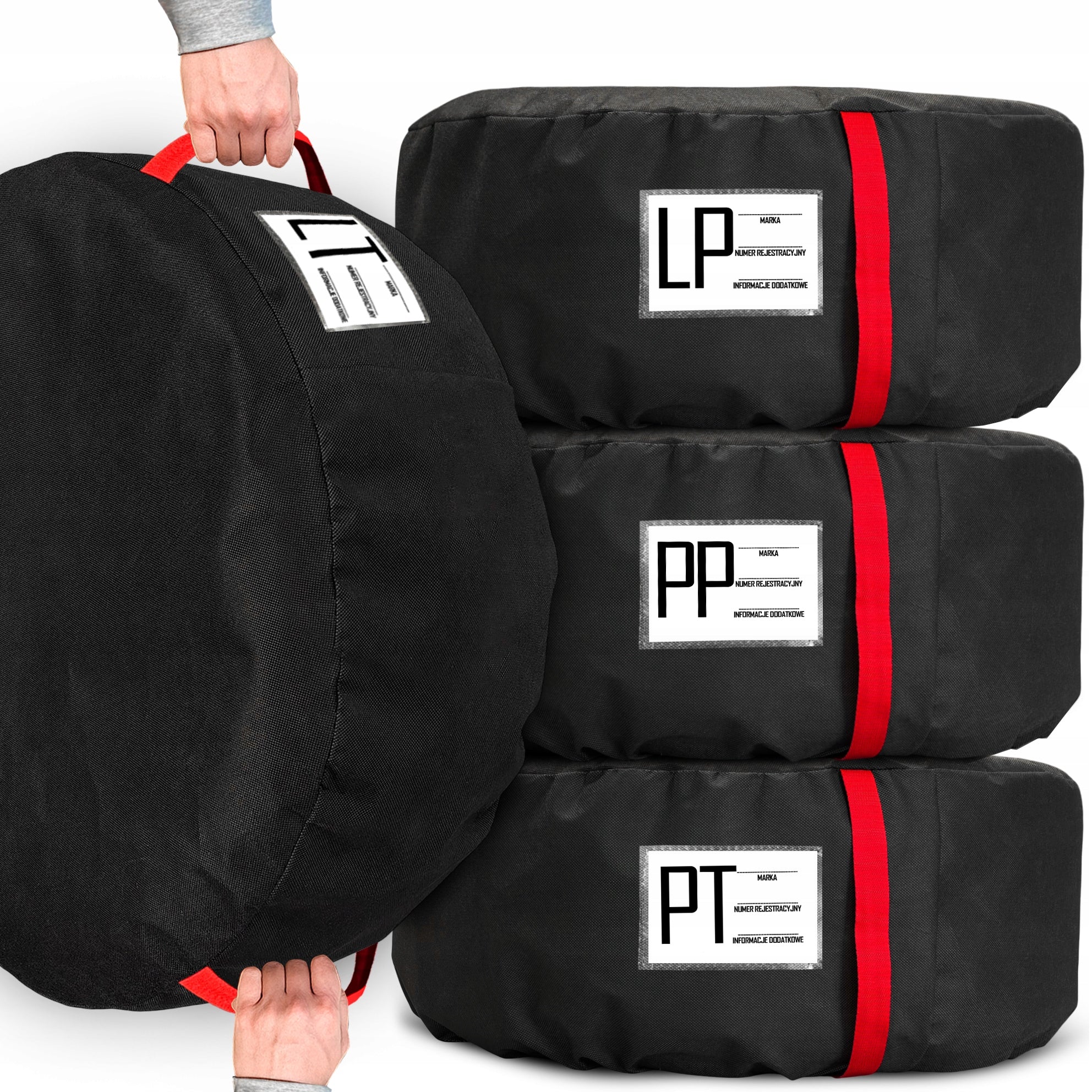 WHEEL COVERS TIRES RIMS 17-20 INCHES 4PCS CASE TWO HANDLES MARKING