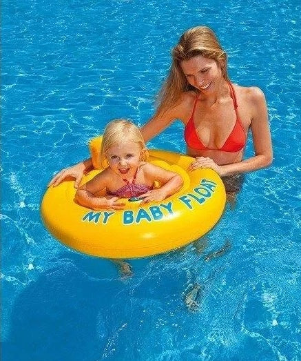 WHEEL FOR BABIES SWIMMING LEARNING SEAT WITH BACKREST INTEX from 6m+ Color yellow