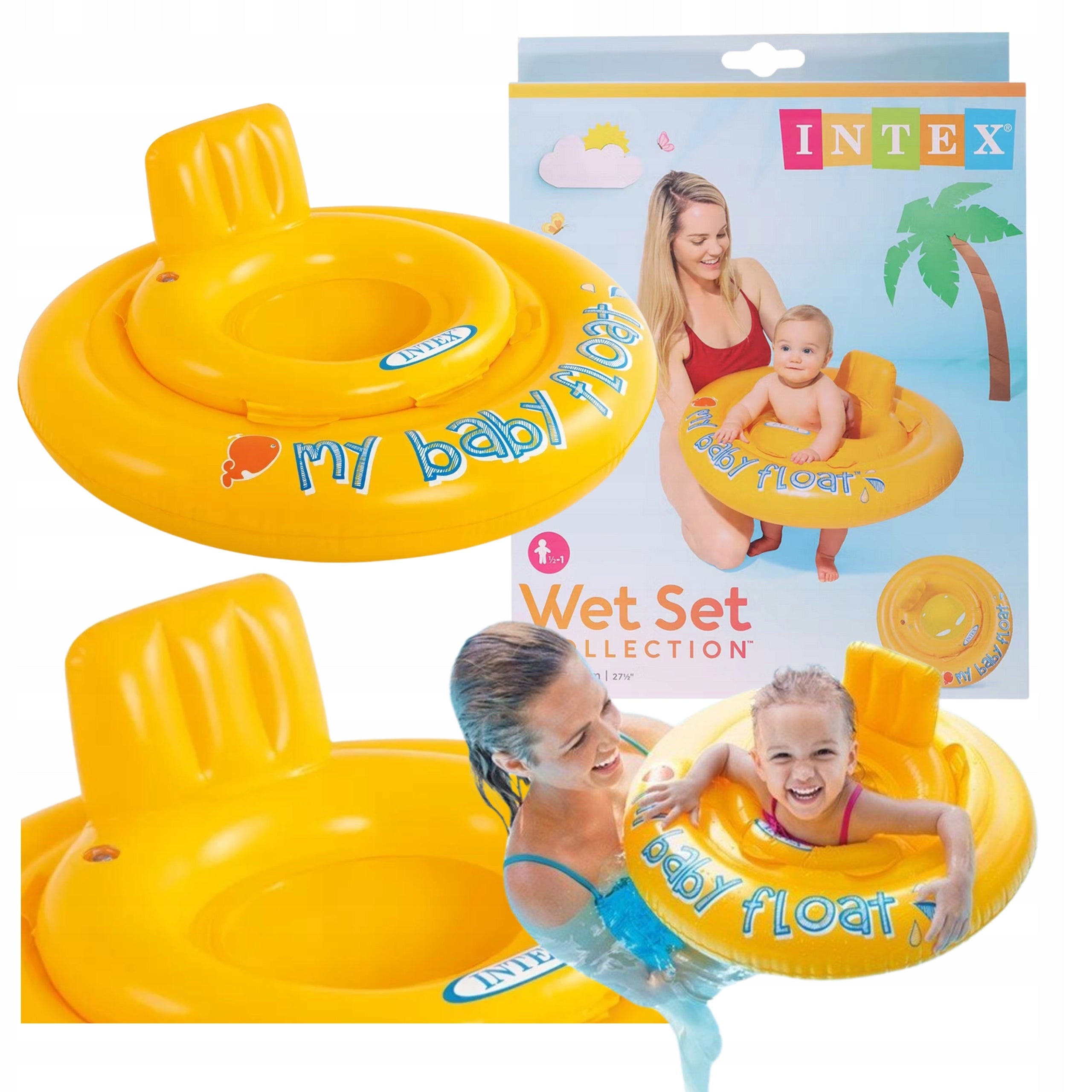 WHEEL FOR BABIES SWIMMING LEARNING SEAT WITH BACKREST INTEX from 6m+