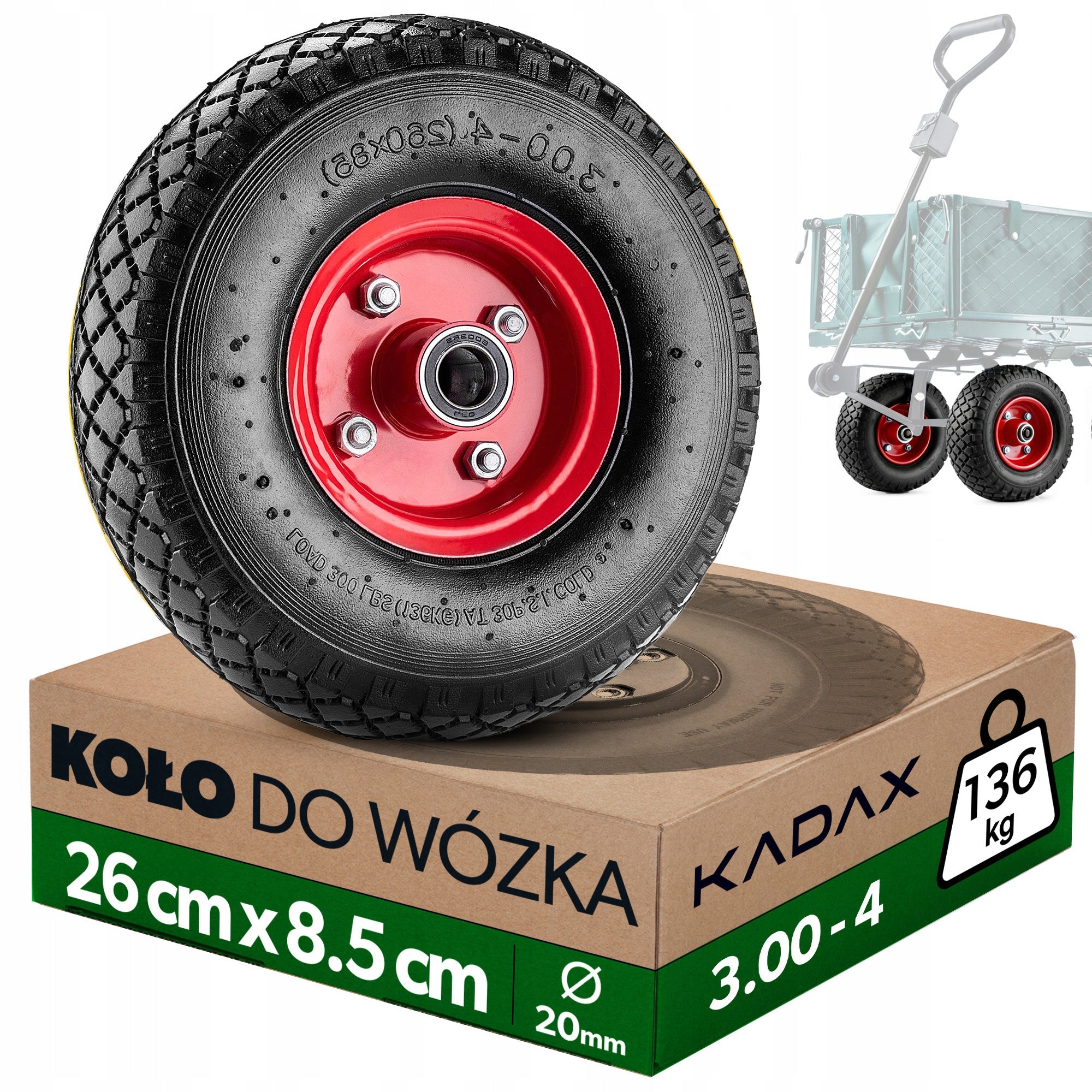 WHEEL FOR TROLLEY 4 PR 260x80 mm 3.00/4 WHEELBARROWS PUMPED STRONG WITH INNER TUBE