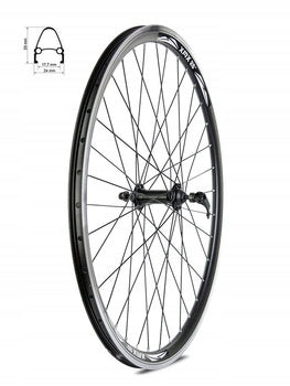 WHEEL FRONT 26" MACHINE BEARINGS, CONE RIM Color black