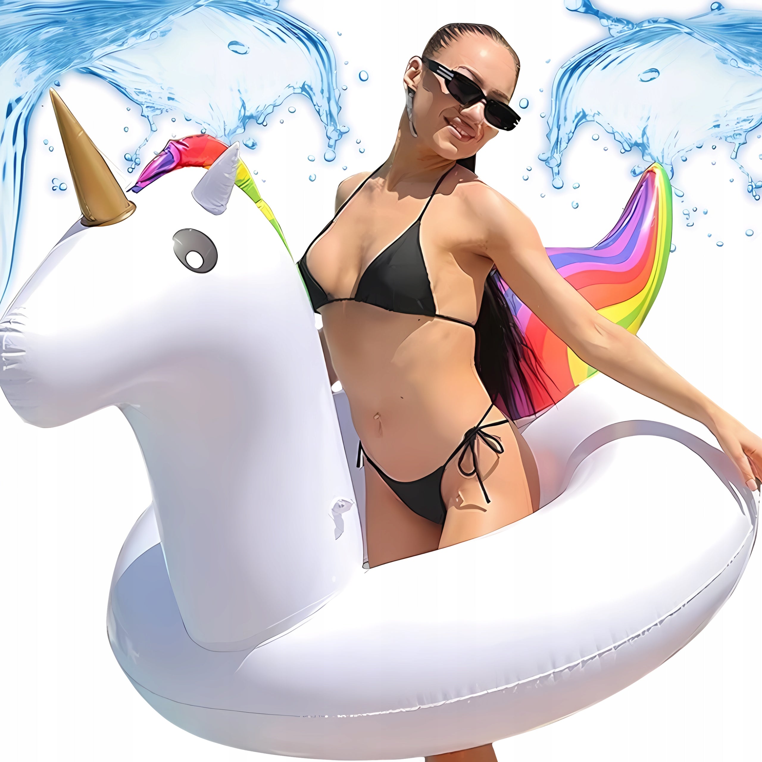 WHEEL INFLATABLE FOR SWIMMING WATER MATTRESS INFLATABLE UNICORN XXL CIRCLE PONTOON