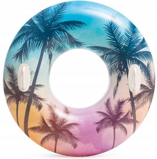 WHEEL INFLATABLE LARGE WATER MATTRESS FOR SWIMMING POOL CIRCLE 97CM XXL HANDLE