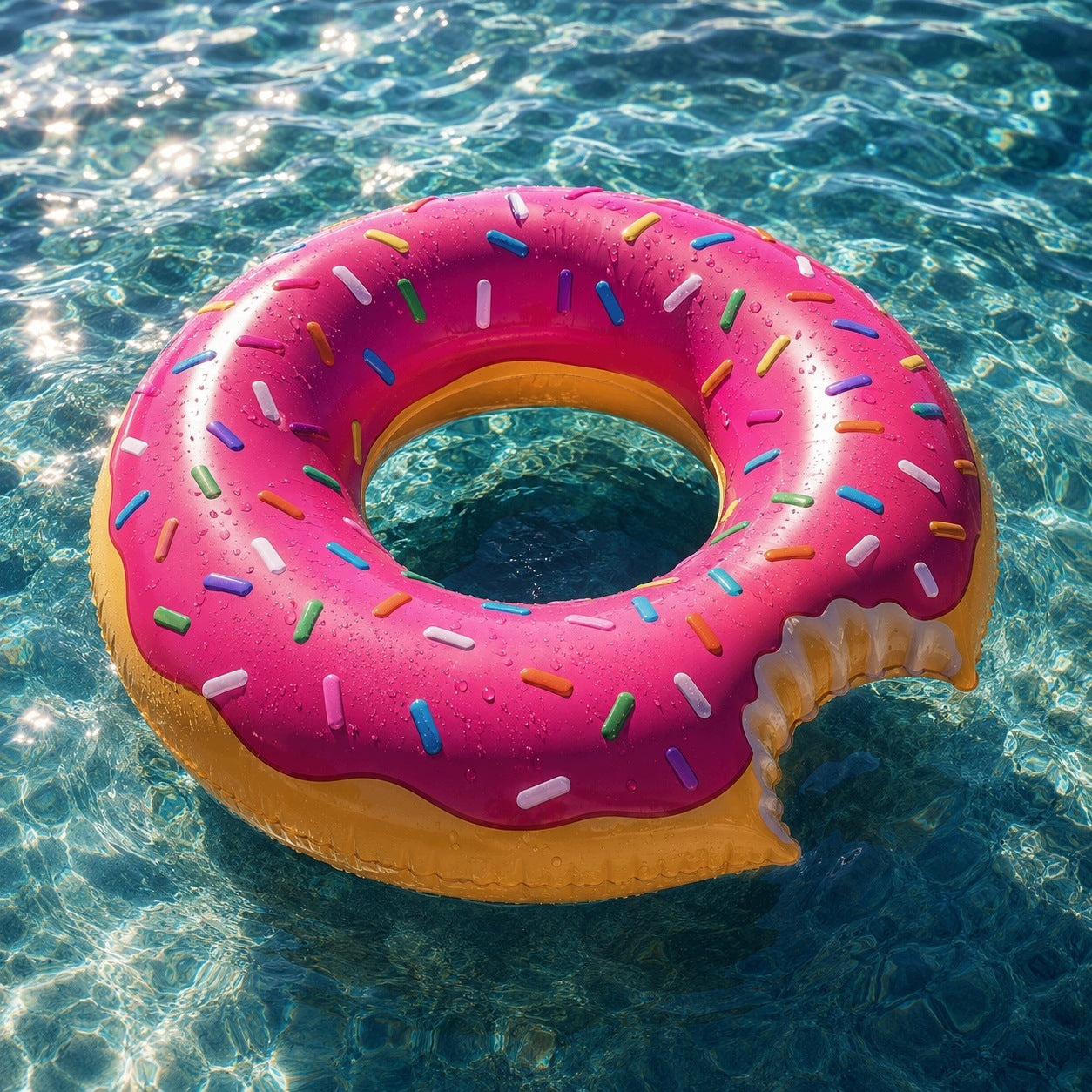 WHEEL INFLATABLE LARGE WATER MATTRESS FOR SWIMMING POOL DONUT CIRCLE 120CM XXL Packaging status original