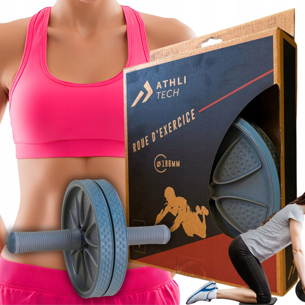 WHEEL ROLLER FOR DEEP MUSCLE ABDOMINAL EXERCISES AT HOME SLIMMING