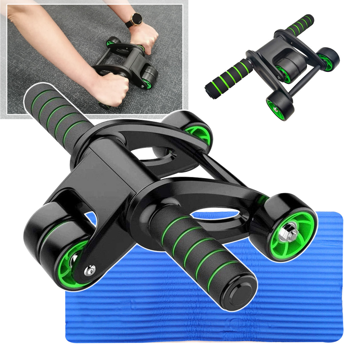 WHEEL ROLLER FOR EXERCISE ABDOMINAL MUSCLE EXPANSION TRAINING GYM CIRCLE MAT