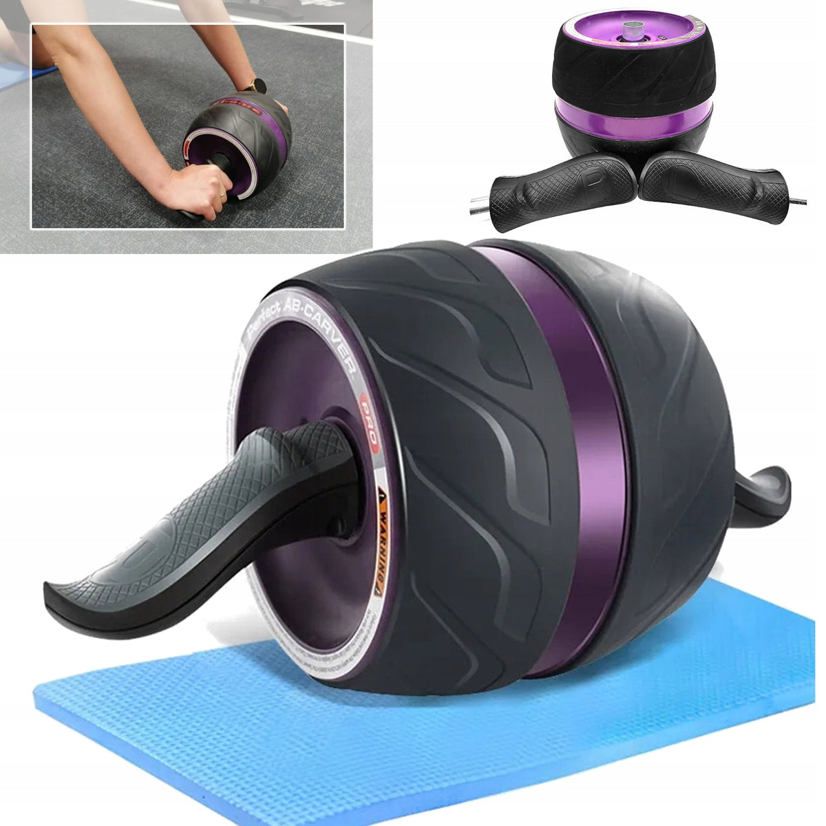 WHEEL ROLLER FOR EXERCISE ABDOMINAL MUSCLE EXPANSION TRAINING GYM CIRCLE MAT