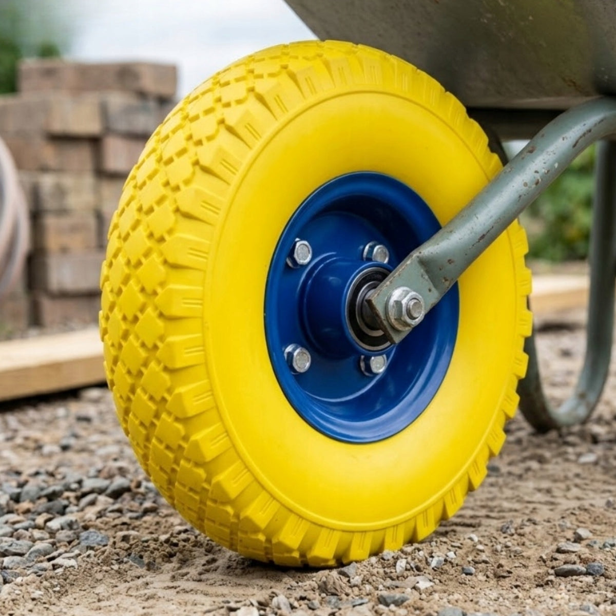 WHEELBARROW TROLLEY TUBELESS 3.00-4 FOAM YELLOW DURABLE LIGHT Wheel type tubeless