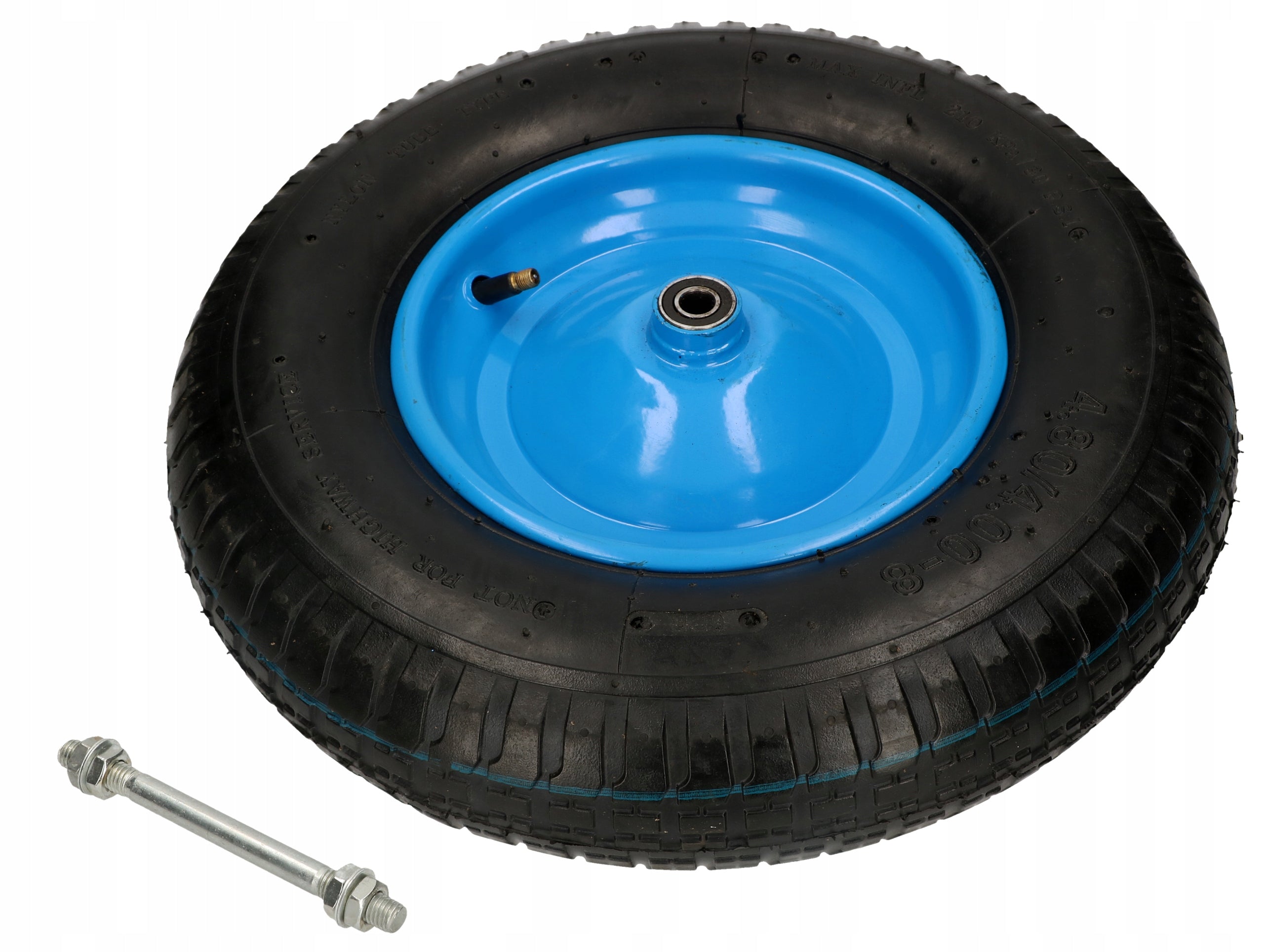 WHEELBARROW WHEEL SET TIRE RIM AND INNER TUBE WHEEL WITH AXLE 4.00-8 STRONG