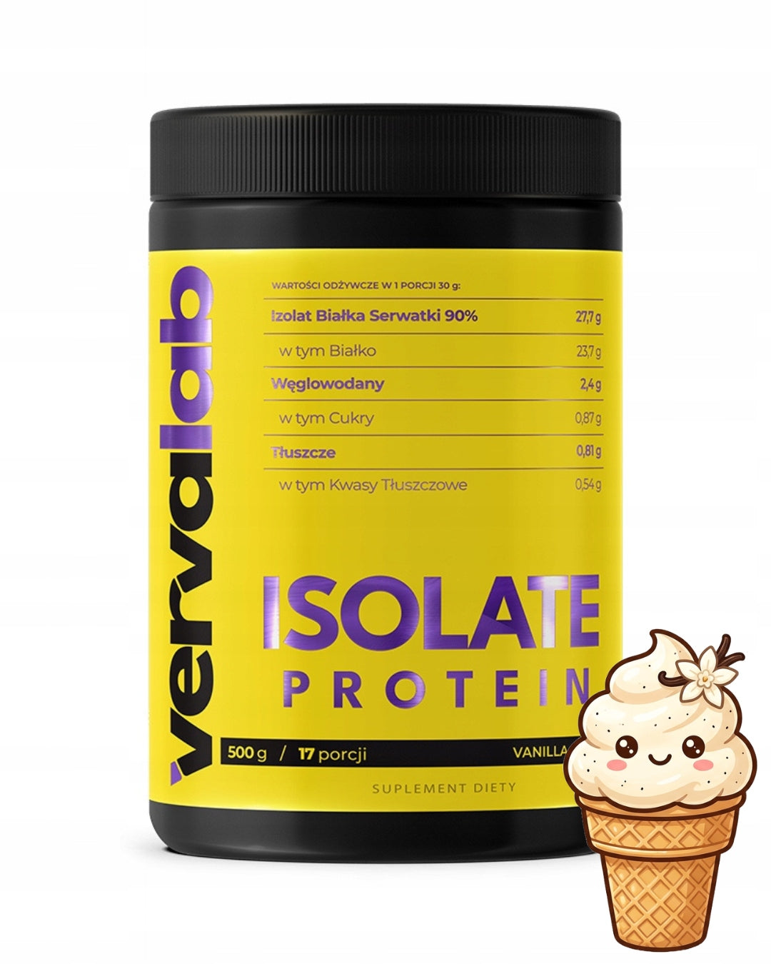 WHEY ISOLATE VERVALAB ISOLATE PROTEIN VANILLA ICE CREAM 500g