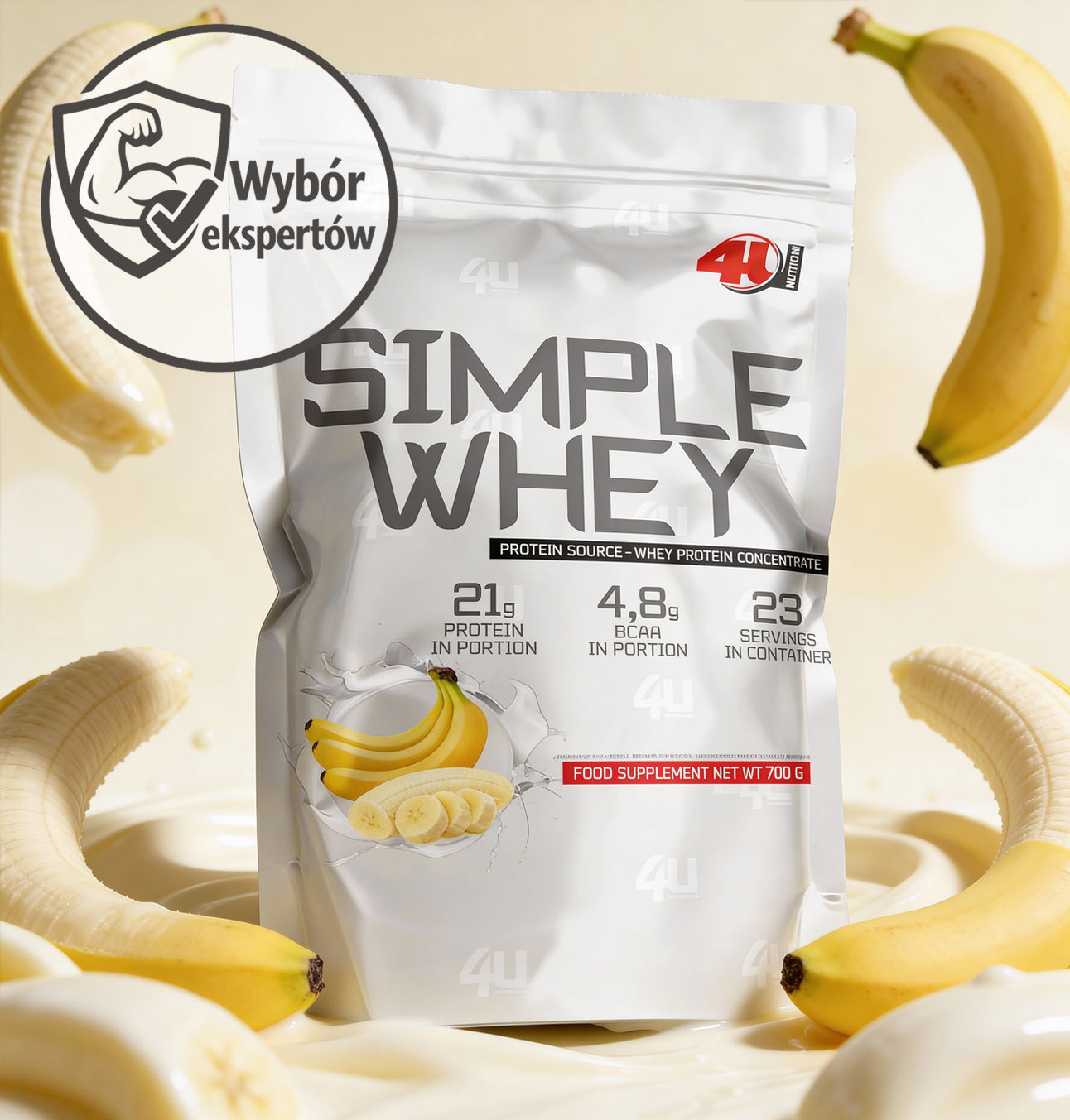 WHEY PROTEIN 100% Banana Whey Protein Concentrate 700g WPC Protein Packaging status original