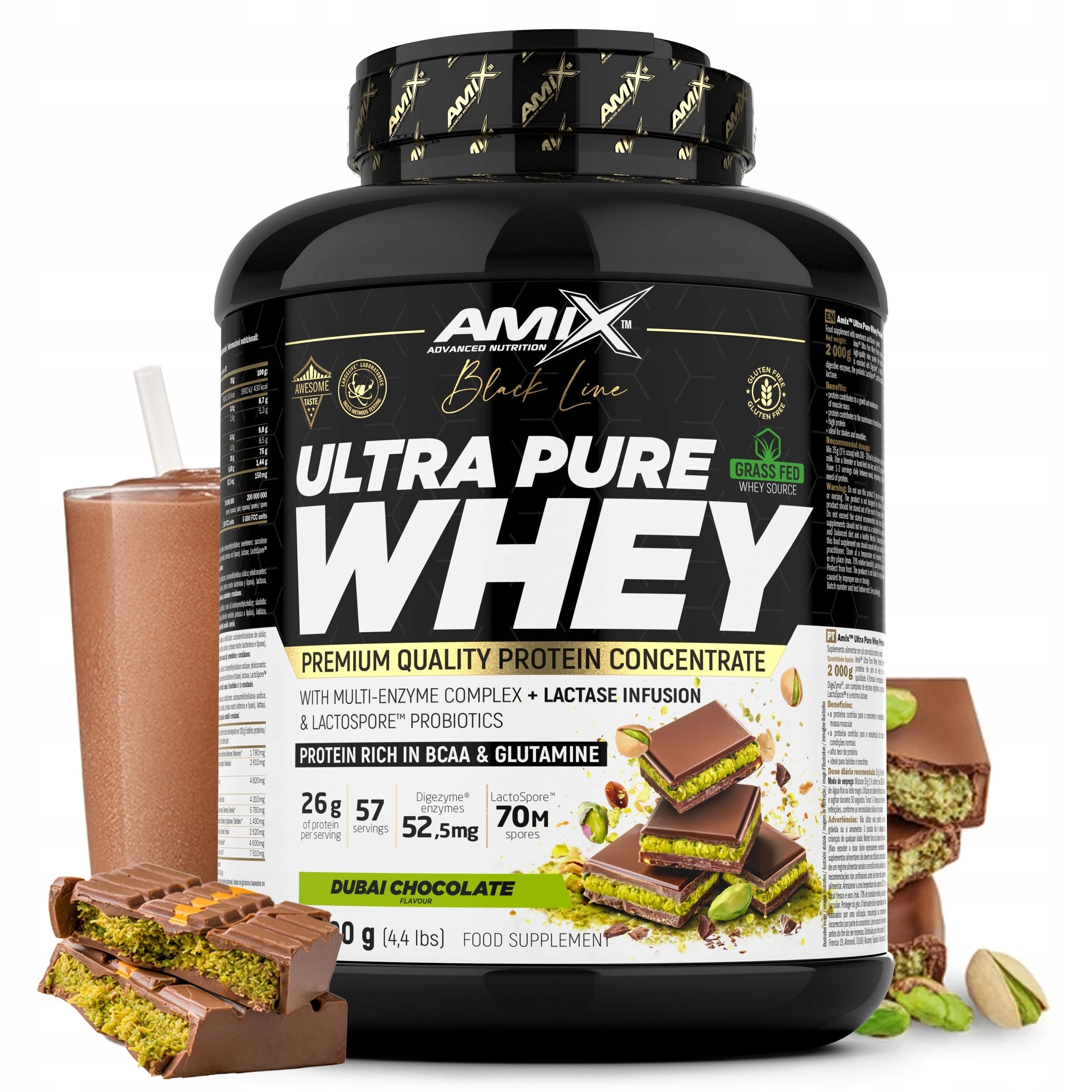 WHEY PROTEIN Dubai Chocolate 2KG - Gluten Free Grass Fed Conditioner