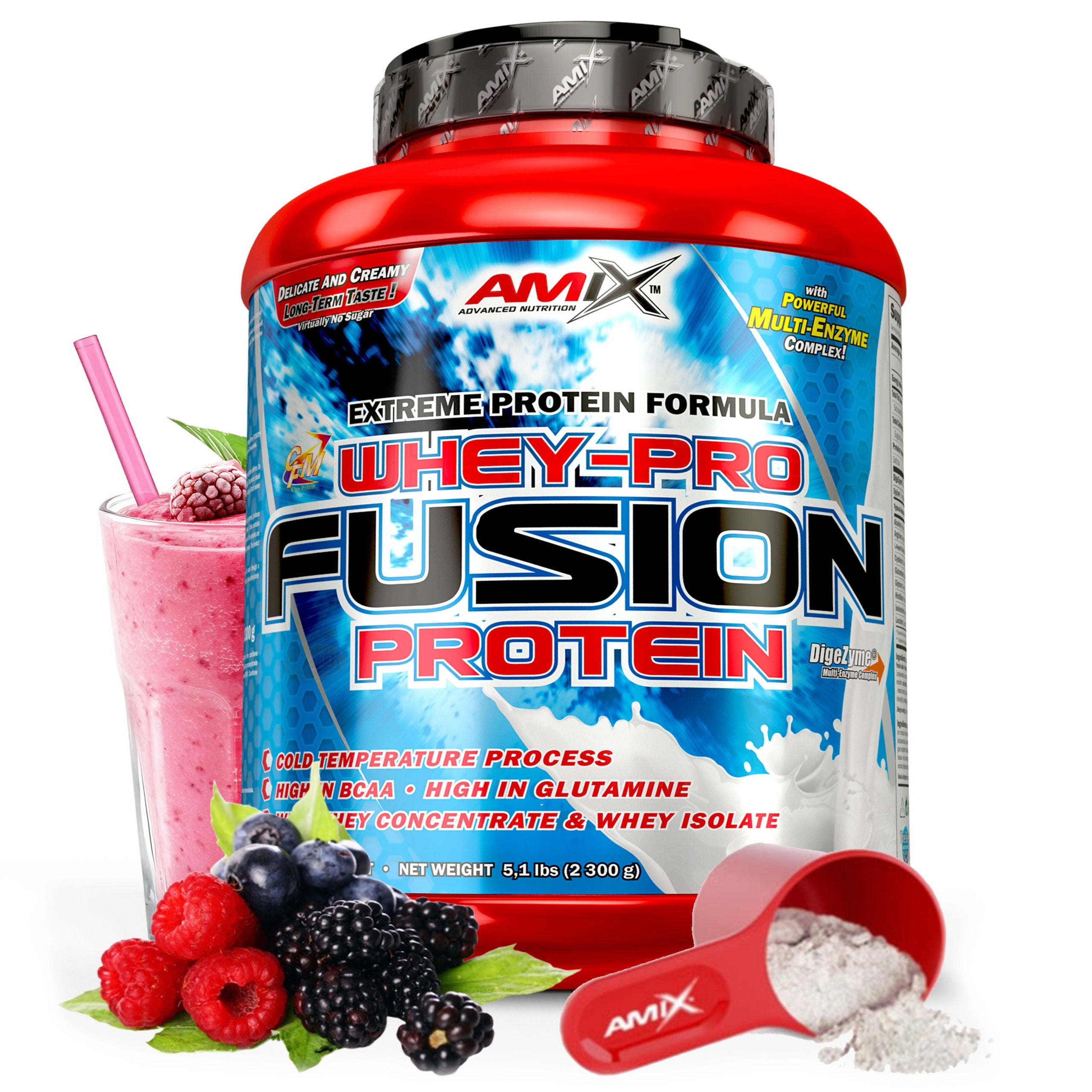 WHEY PROTEIN WPC, Protein ISOLATE 2,3 kg - protein cocktail - fruit
